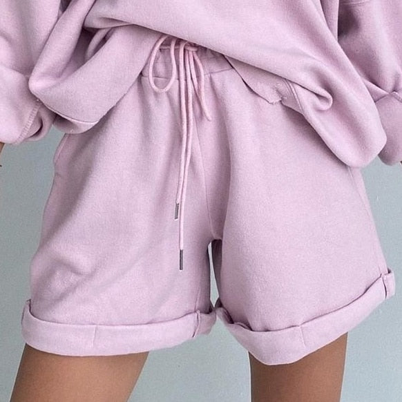 Cozy Sweatshirt & Shorts Set
