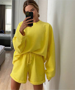 Cozy Sweatshirt & Shorts Set