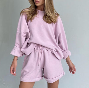 Cozy Sweatshirt & Shorts Set
