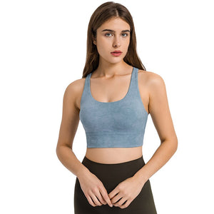 Marbled Cross-Back Sports Bra