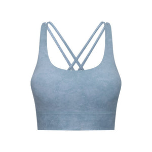 Marbled Cross-Back Sports Bra