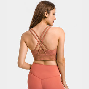 Marbled Cross-Back Sports Bra