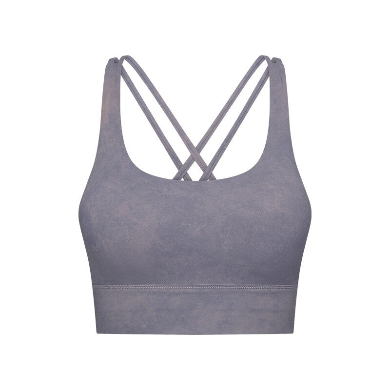 Marbled Cross-Back Sports Bra