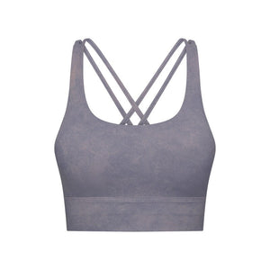 Marbled Cross-Back Sports Bra