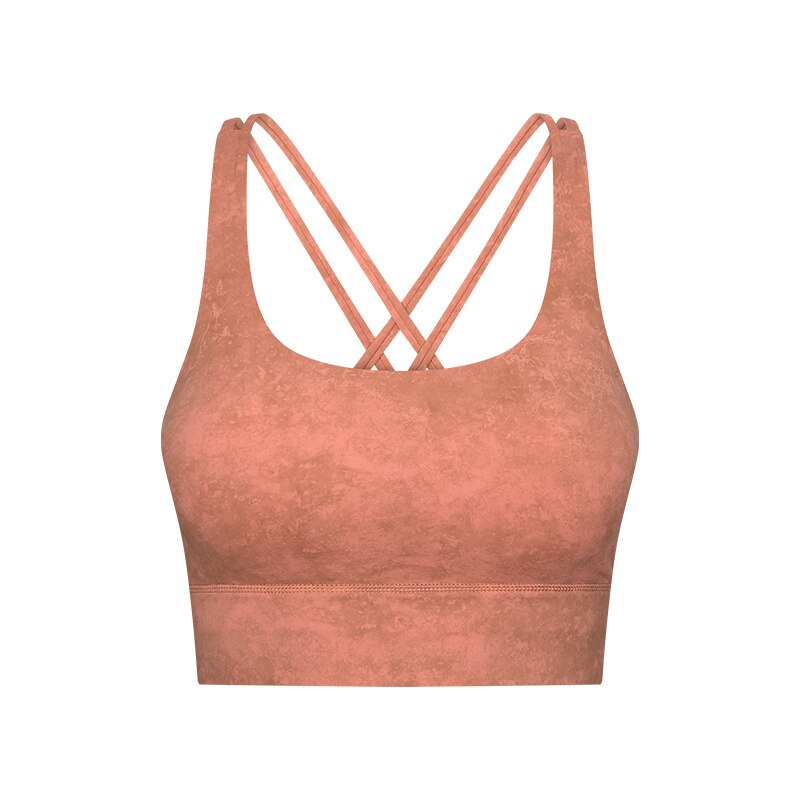 Marbled Cross-Back Sports Bra