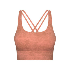 Marbled Cross-Back Sports Bra
