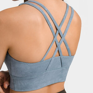Marbled Cross-Back Sports Bra