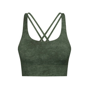 Marbled Cross-Back Sports Bra
